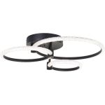 Brilliant Aydin Plafonnier Aluminium Plastique Mat Noir Transparent 30W 4700lm - 830-870 CCT | Télécommande Dimmable