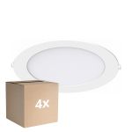 Lot 4x Spot Encastrable LED V2.0 20W 2000lm 120D - 830 Blanc Chaud | 225mm - Diamètre 200mm - IP44 