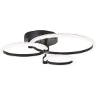 Brilliant Aydin Plafonnier Aluminium Plastique Mat Noir Transparent 30W 4700lm - 830-870 CCT | Télécommande Dimmable